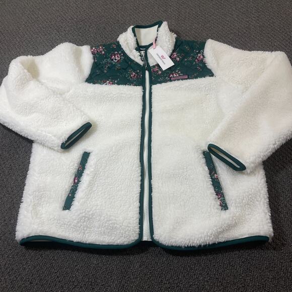 Vineyard Vines White and Green Sherpa Jacket - Picture 2 of 8